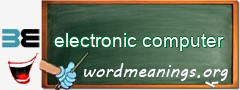 WordMeaning blackboard for electronic computer